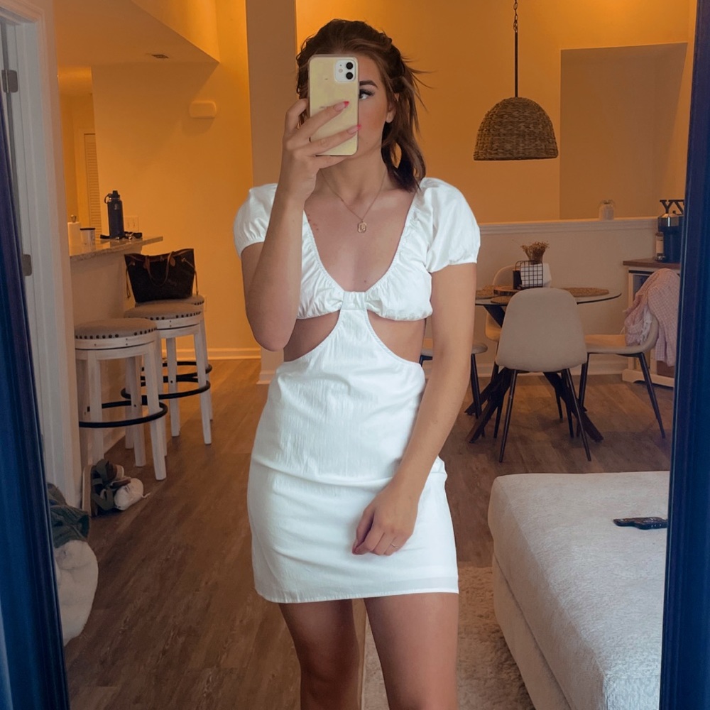 White cut out dress